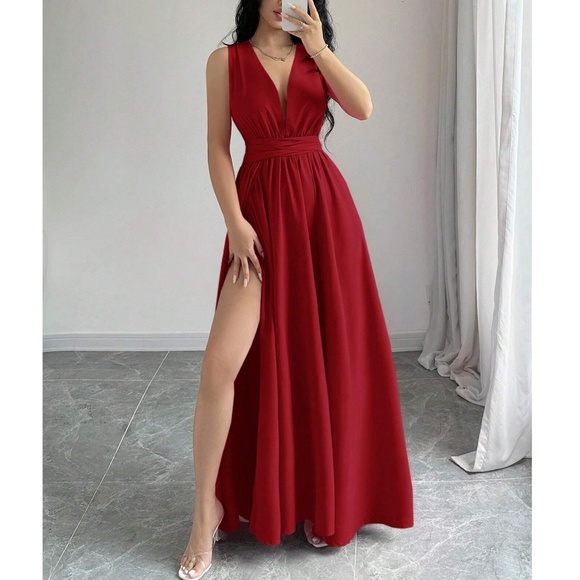 Colorful Multi-Wear Open Back High Waisted Maxi Dress - Picture 12 of 12